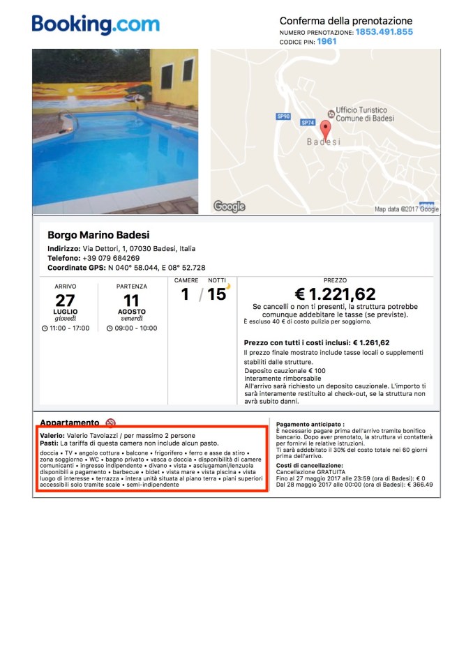 Booking.com: Conferma